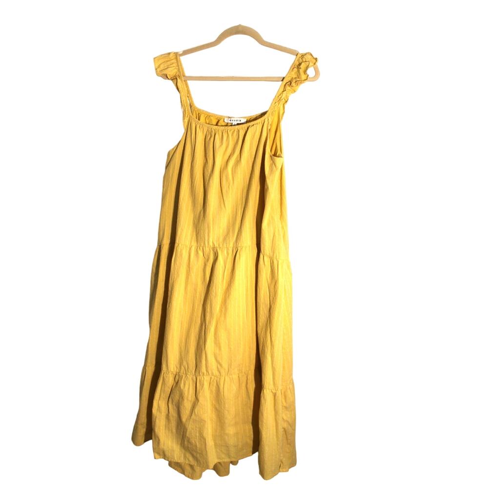Moodie Tiered Yellow Fully Lined Sundress sz L